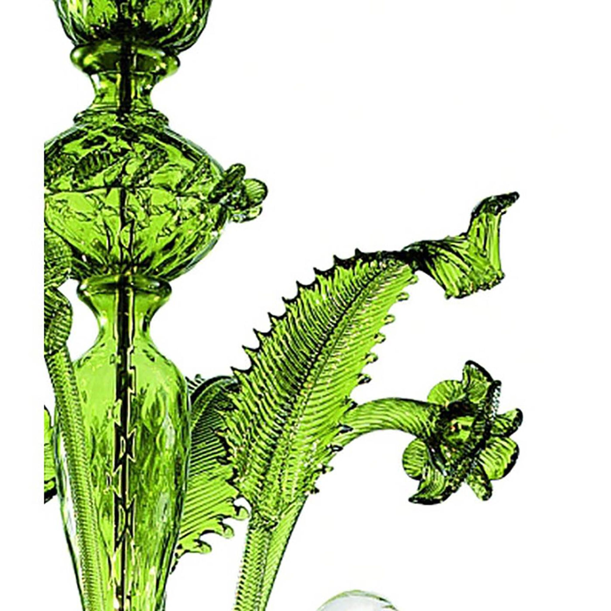 Contemporary Translucent Green Murano Style Glass Chandelier