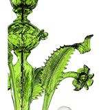 Contemporary Translucent Green Murano Style Glass Chandelier