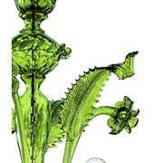 Contemporary Translucent Green Murano Style Glass Chandelier