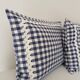Set of 2 vintage cushions, blue gingham