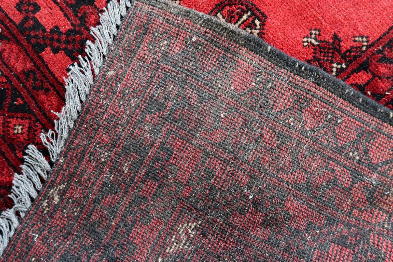 Antique Afghan Ersari handmade rug 208 x 288 cm 1920s