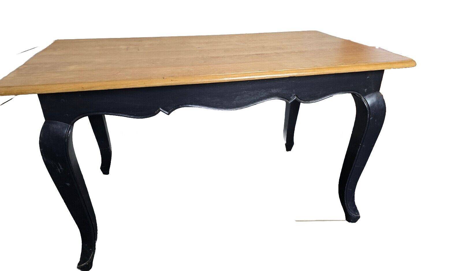 Louis xv style table in black patinated oak