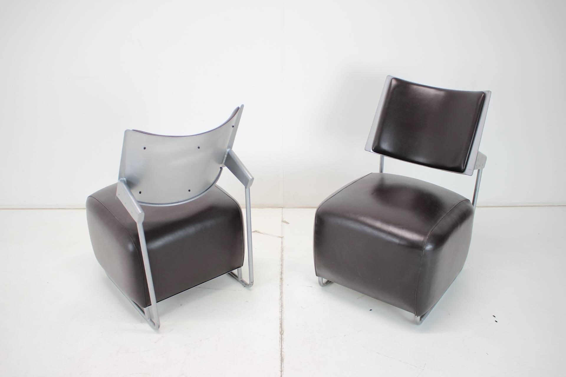 Leather Armchairs "Oskar" by Harri Korho for Inno, 1990s