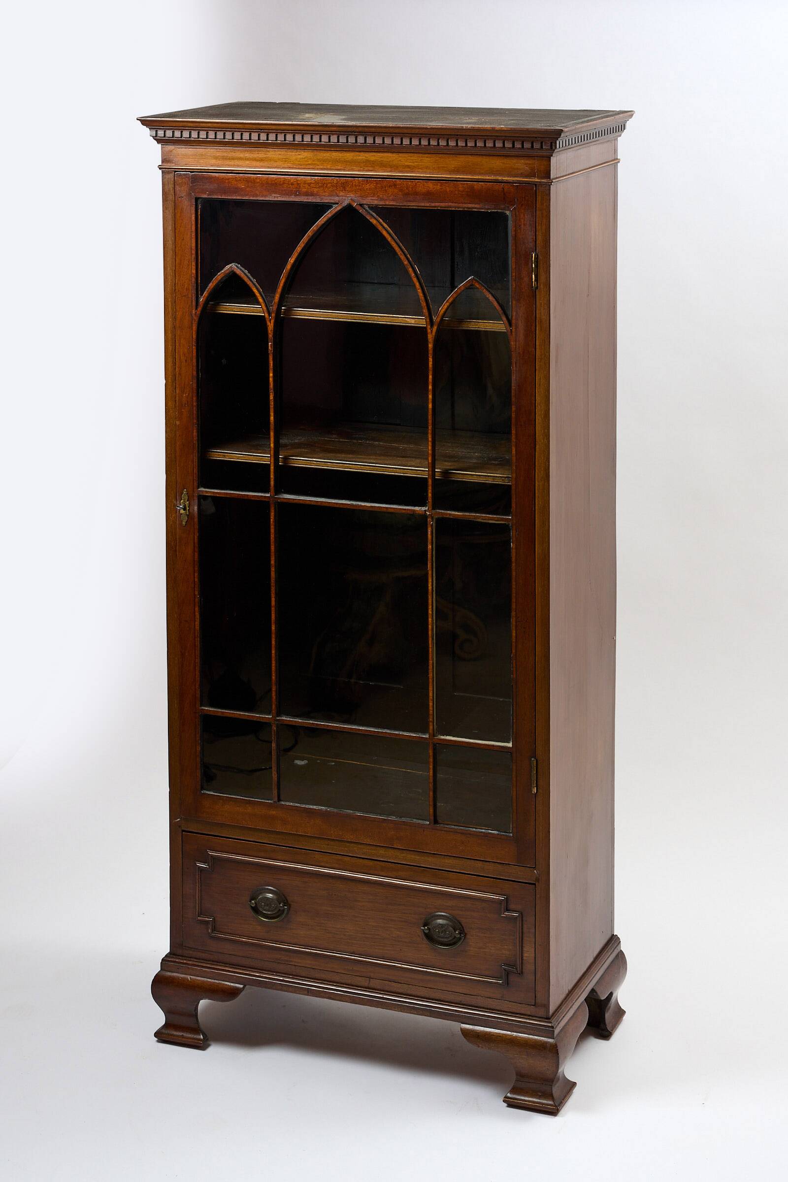 Original English mahogany display cabinet