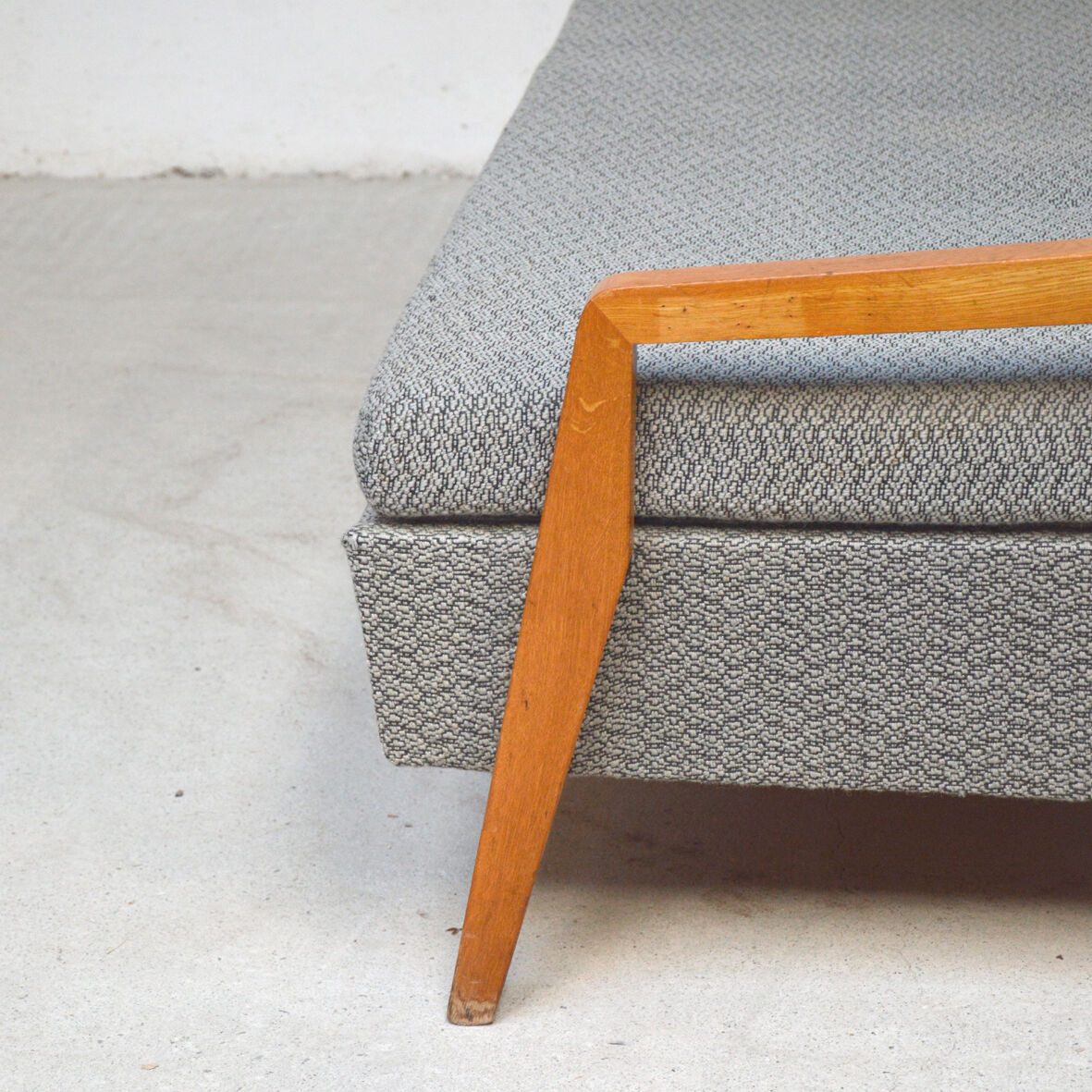 Sofa bed grey compass feet, 1960