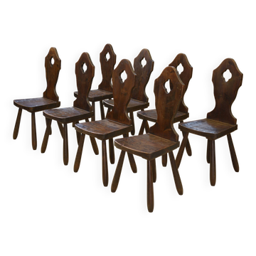 Set of 8 monastery chairs 1950s