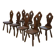 Ensemble de 8 chaises monastère 1950’s