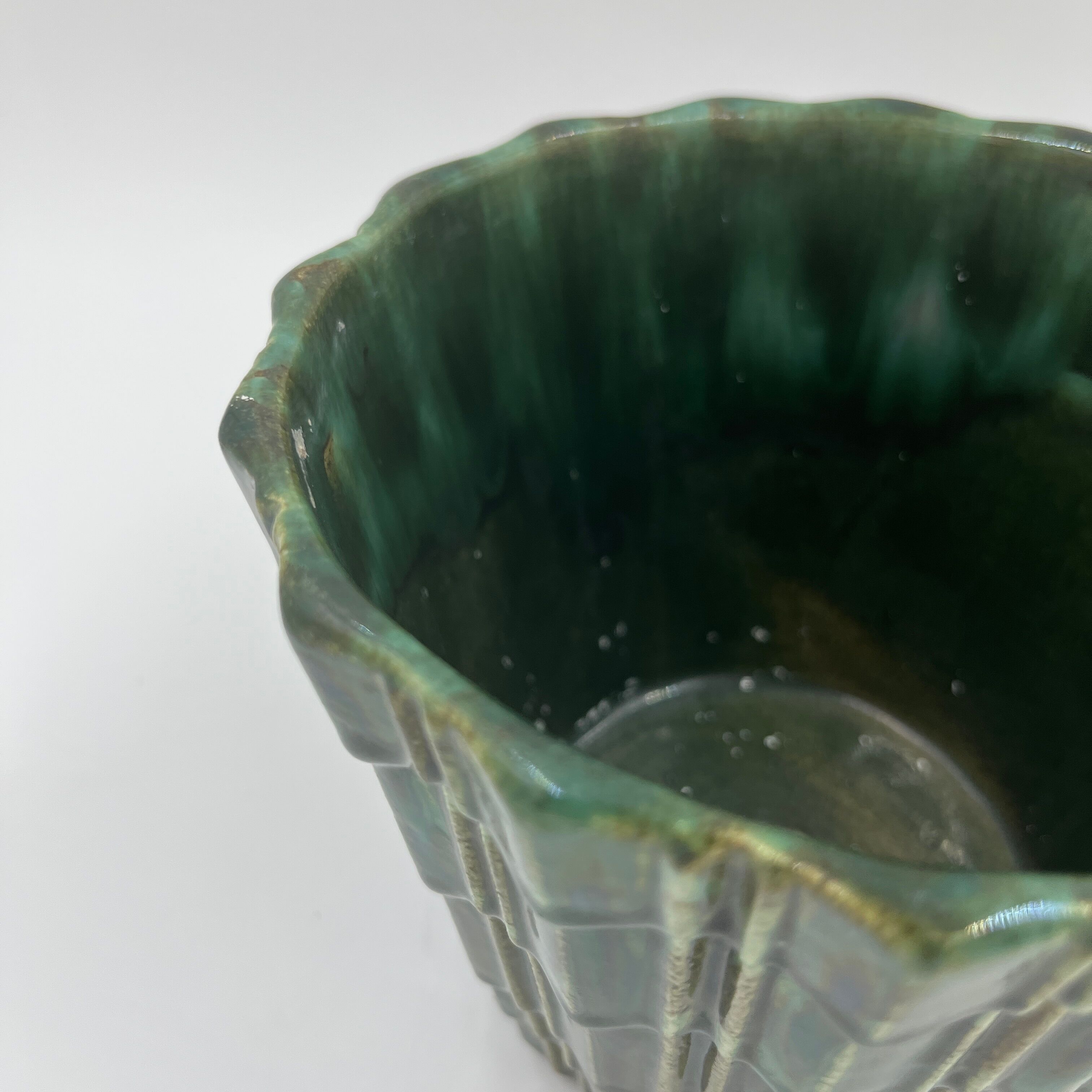 Duo de cache-pots art déco faïencerie de Thulin