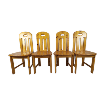 4 chaises pin vintage châlet montagne