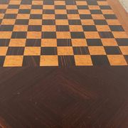Grand plateau vintage de jeu de dame en bois