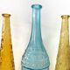Bouteille en verre d'Empoli bleu, Italie années 60