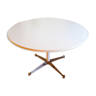 Table ronde avec rallonge Charles & Ray Eames aluminium annnées 60