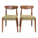 Dining chair set of 2 fiore green
