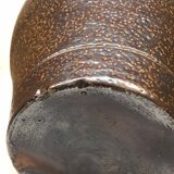Grand vase pichet en grès brun avec anse