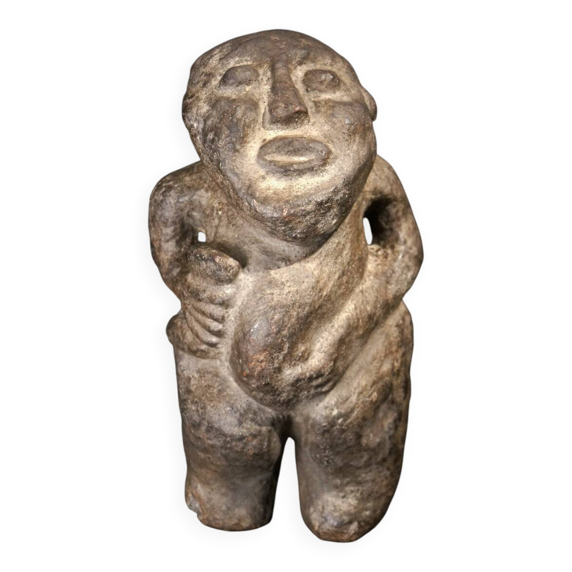 Figure anthropomorphe en pierre volcanique art tribal africain Côte d’Ivoire XVIIIe siècle