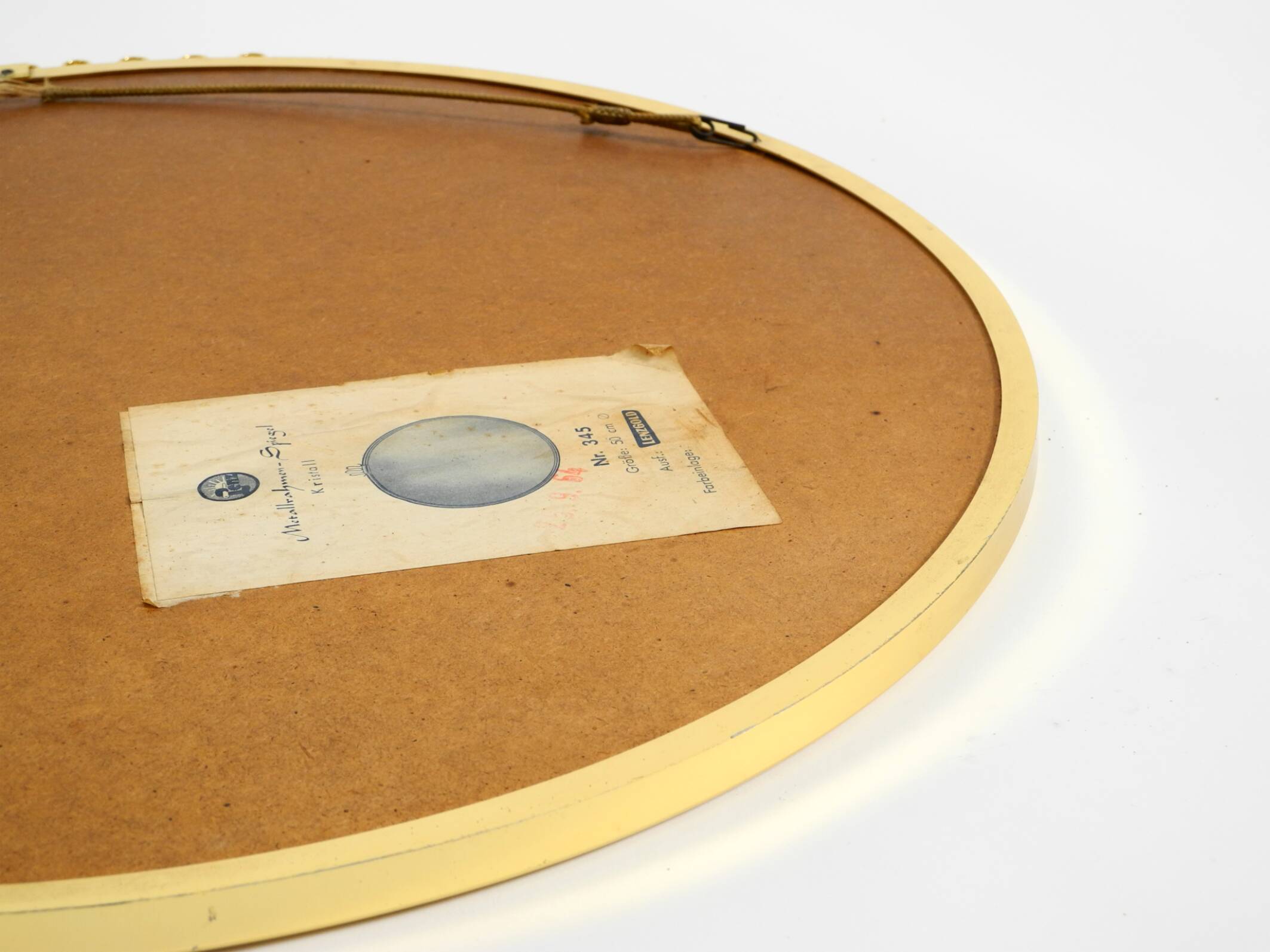 Beautiful, heavy Mid-Century Modern brass wall mirror by Lenz, 1964