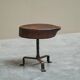Tree Stump Stool or Solid Wood and Wrought Iron Side Table, Mid-Century