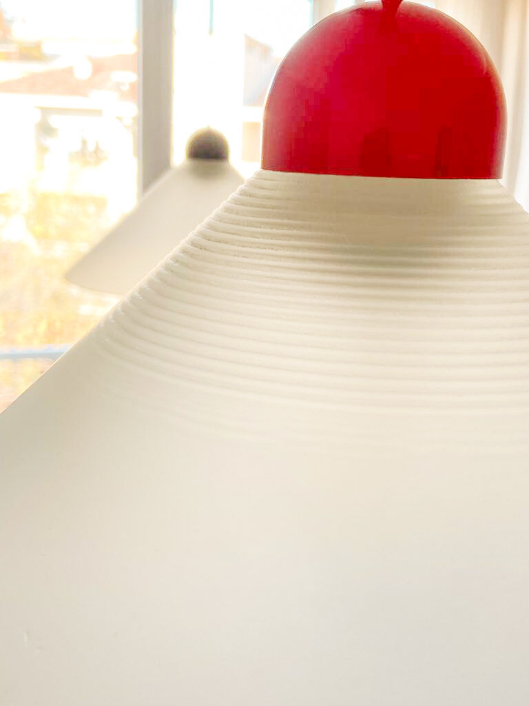 Ceiling lamps in opal glass Italian 1970s