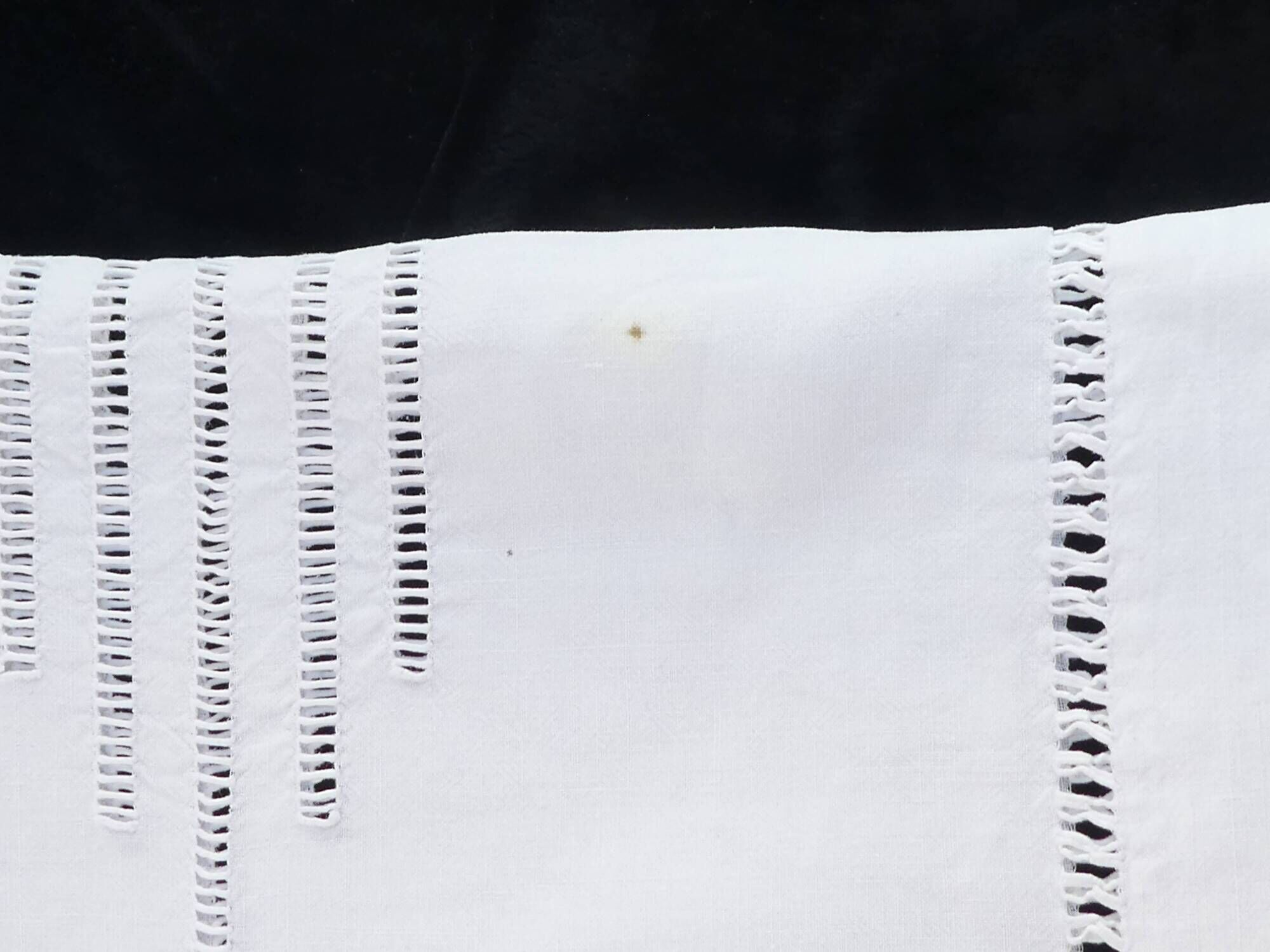Old Linen Sheet 210 x 290 Day Scale Embroidery Monogram LA