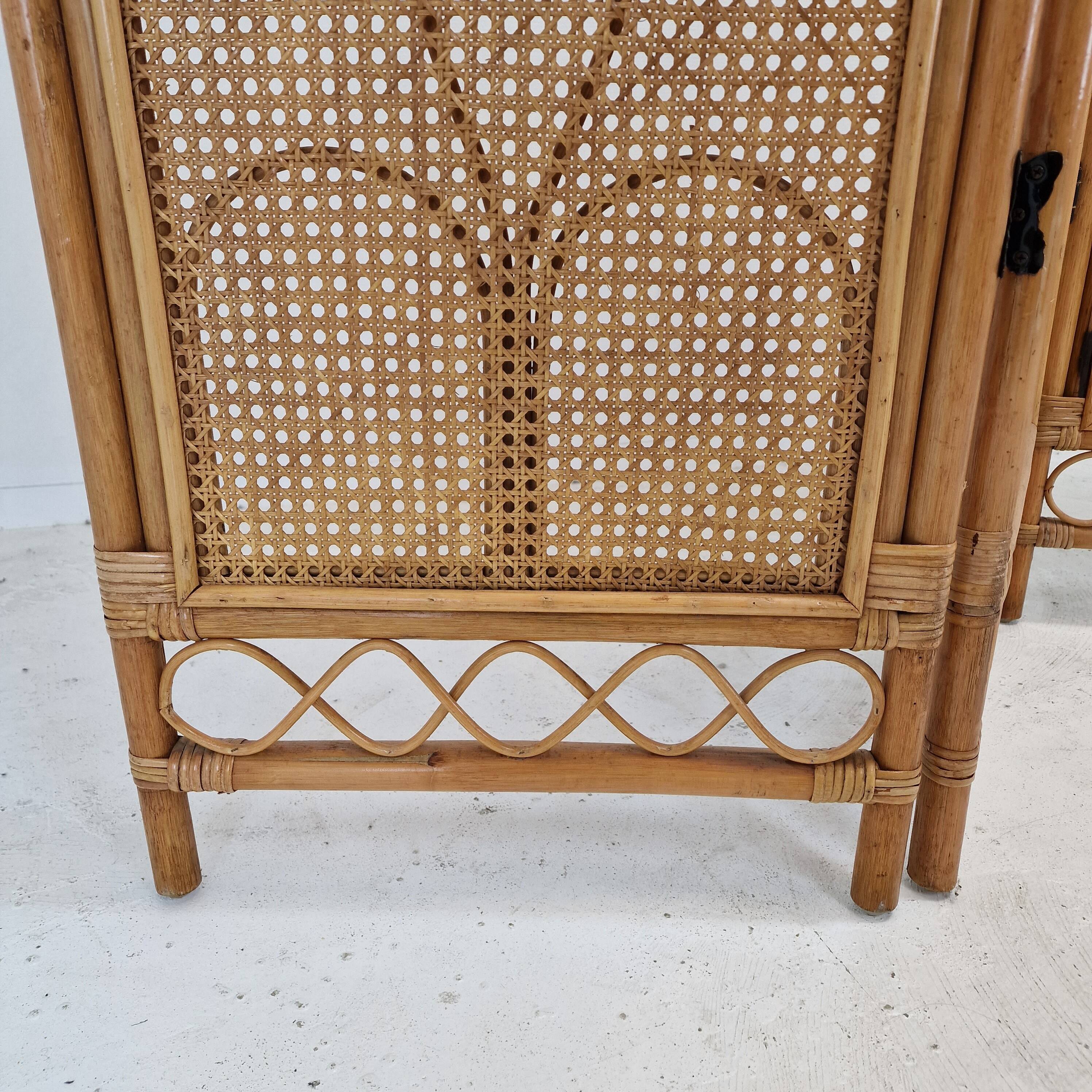 Italian Room Divider in Rattan and Wicker, 1960s