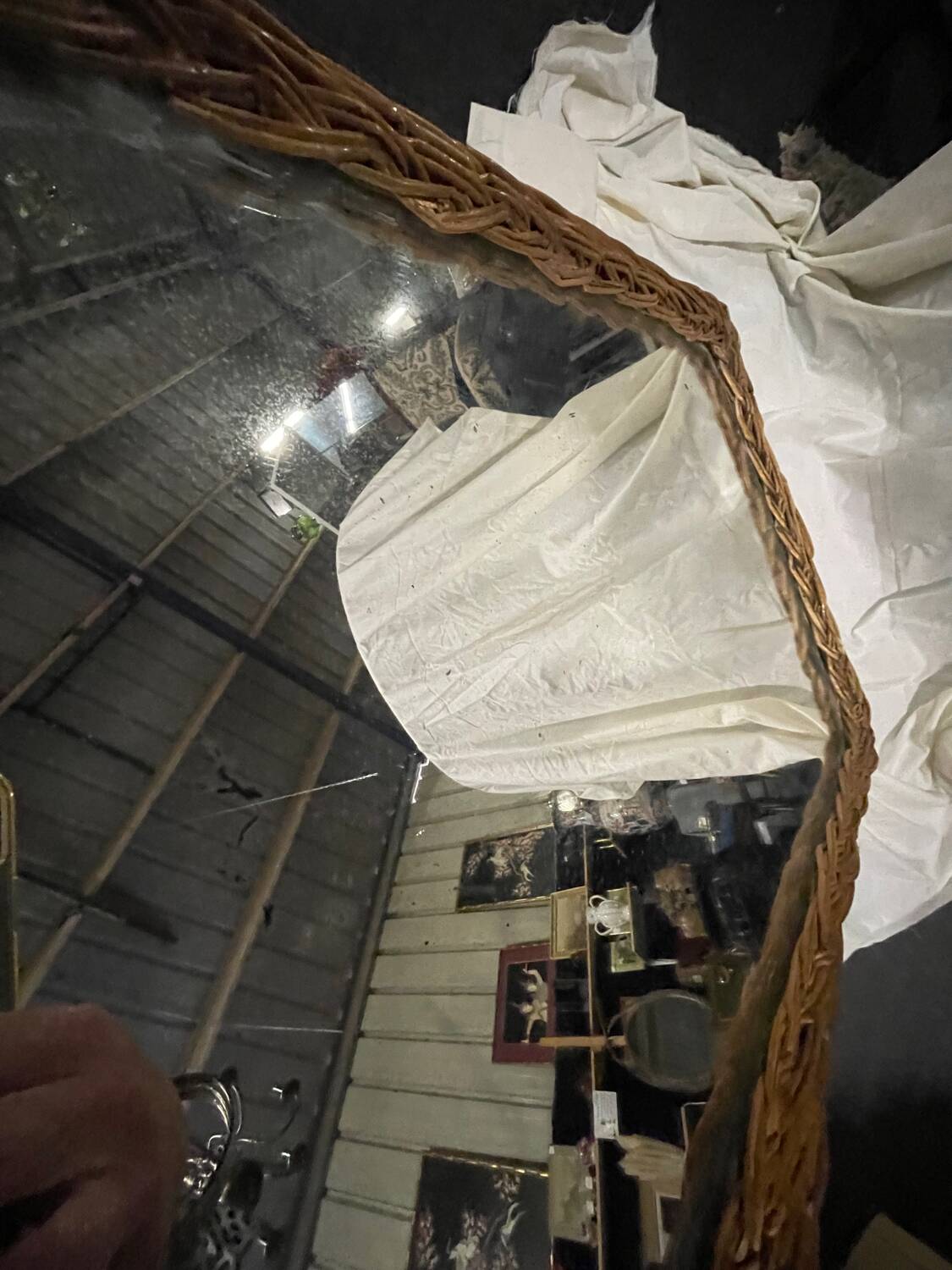 Vintage wicker mirror 1950