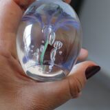 Sulphide violettz paperweight in crystal Daum France