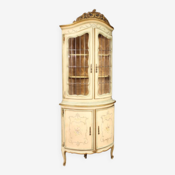 Lacquered, gilded and painted venetian corner cabinet from 20th century