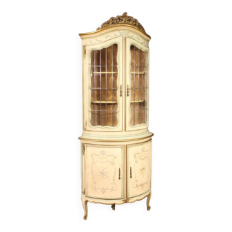 Lacquered, gilded and painted venetian corner cabinet from 20th century