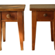 Pair of vintage country bedside tables oak and fir