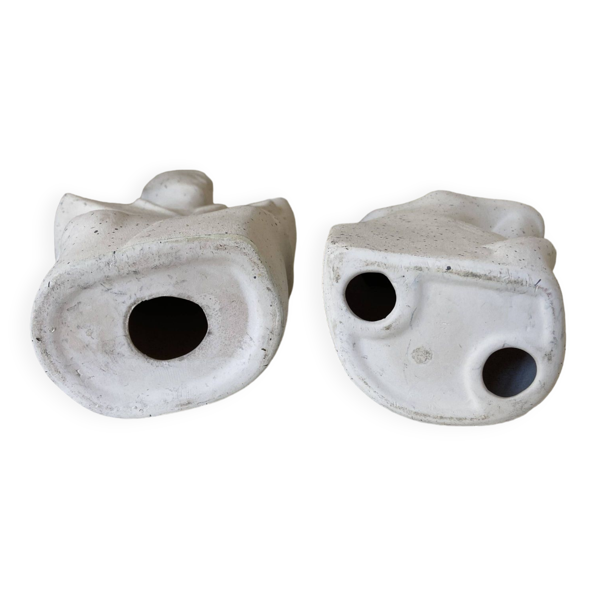 Duo Man Woman Plaster Busts - Style of Lindsey B. Balkweil
