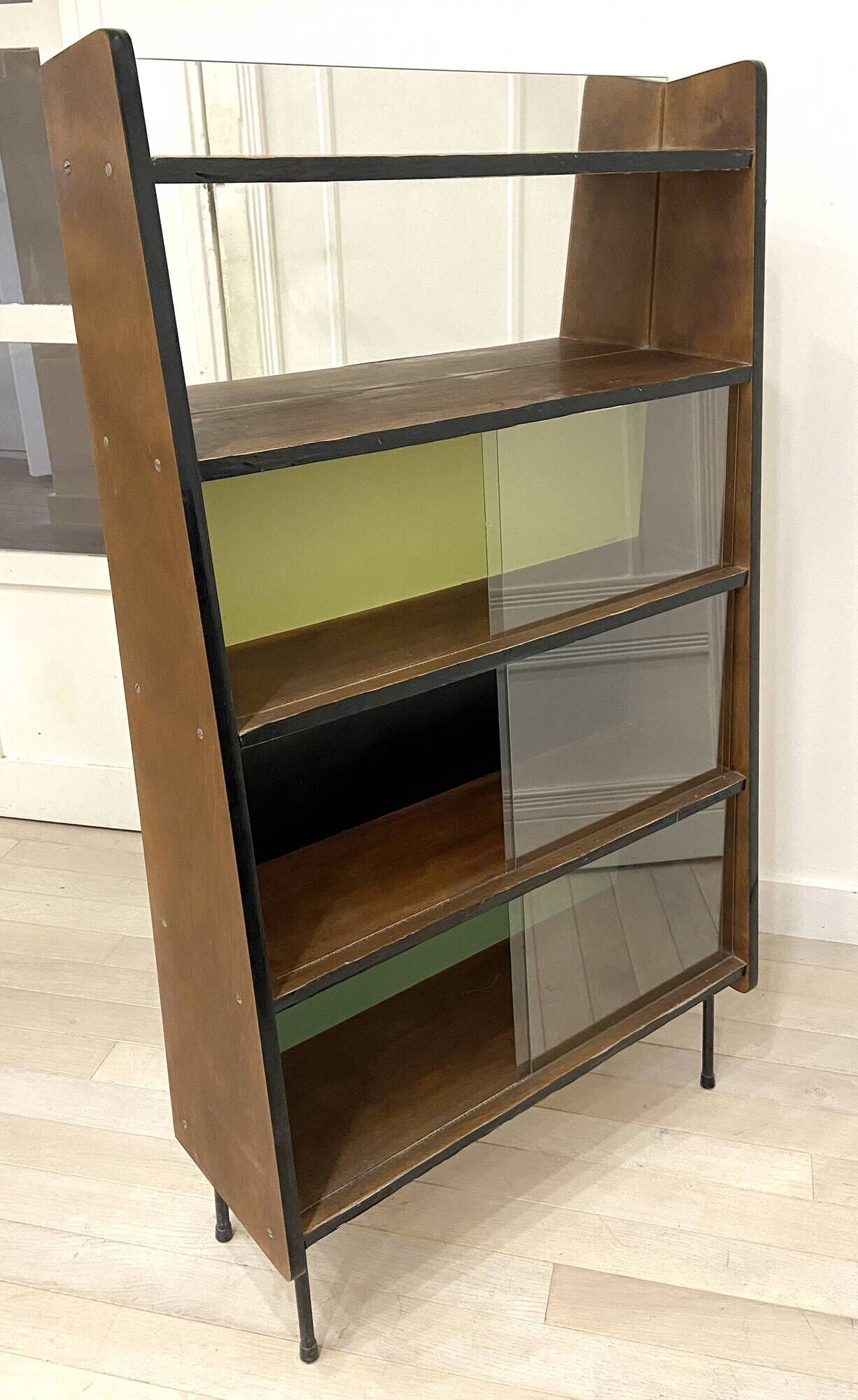 Vintage glass-fronted library Alta 1950