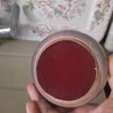 Enamelled stoneware ball vase