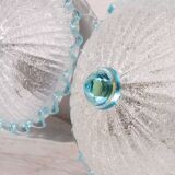 Set of 2 Charming Italian Blu Murano Glass Ceiling Fixture, Murano, 1970
