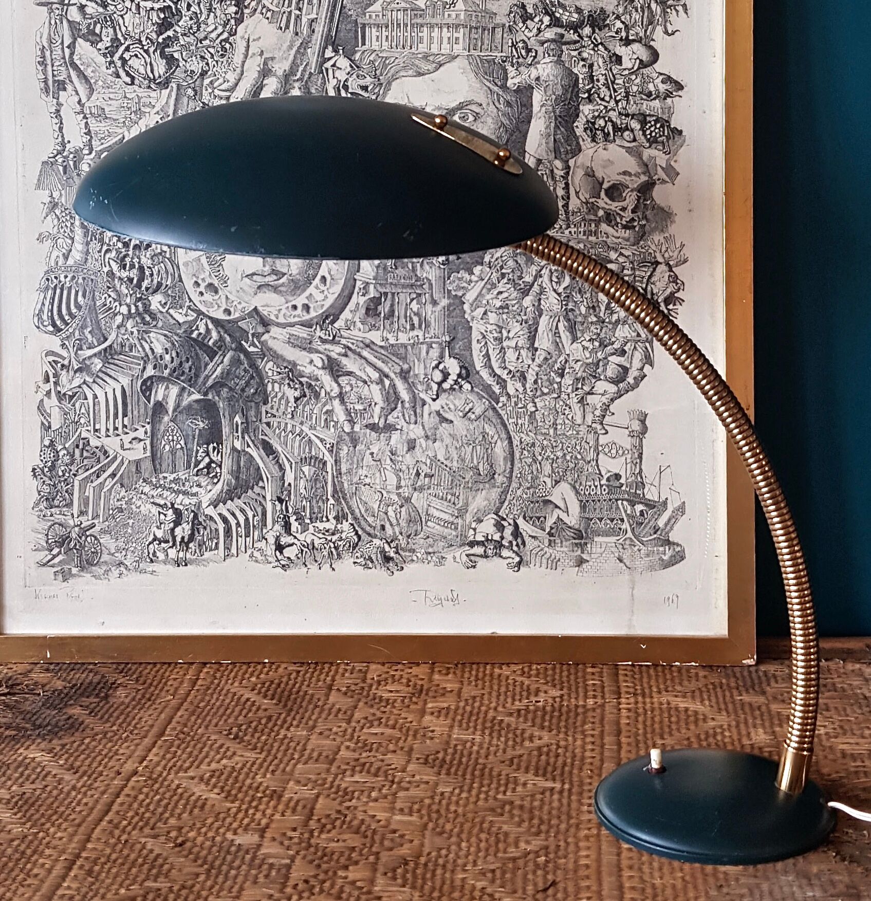 Bauhaus Office lamp green years 60 Philips