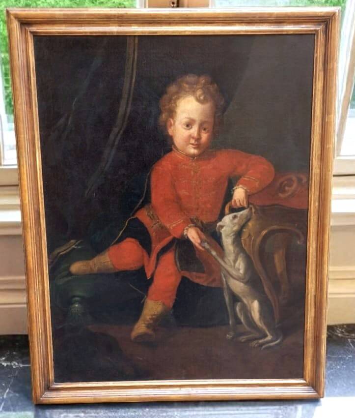 Oil painting on canvas, portrait of a young nobleman, 18th century