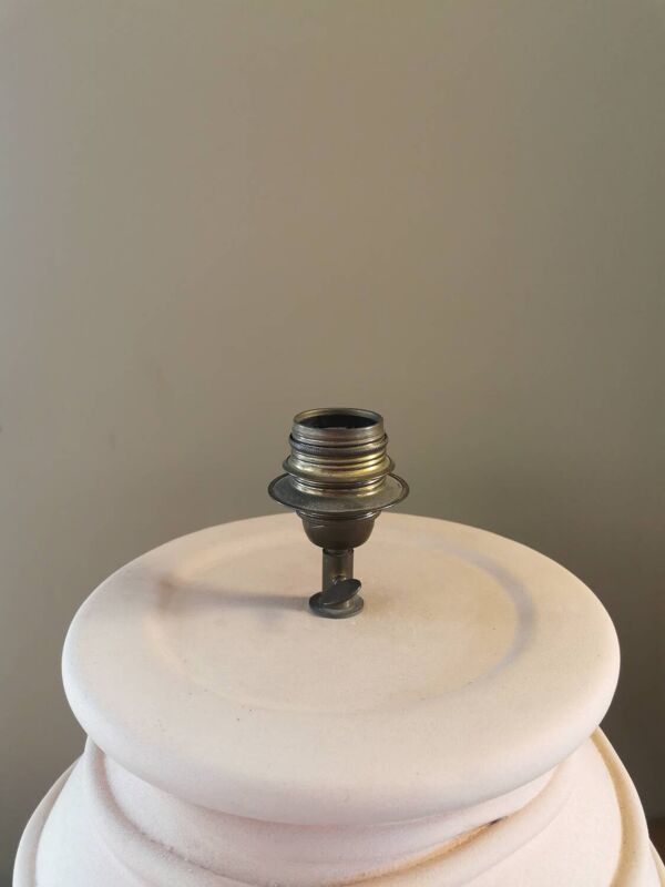 Grand pied de lampe vintage en terre cuite
