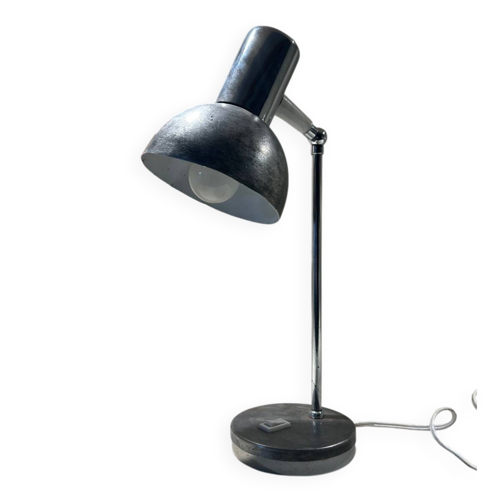 Vintage brushed steel desk lamp