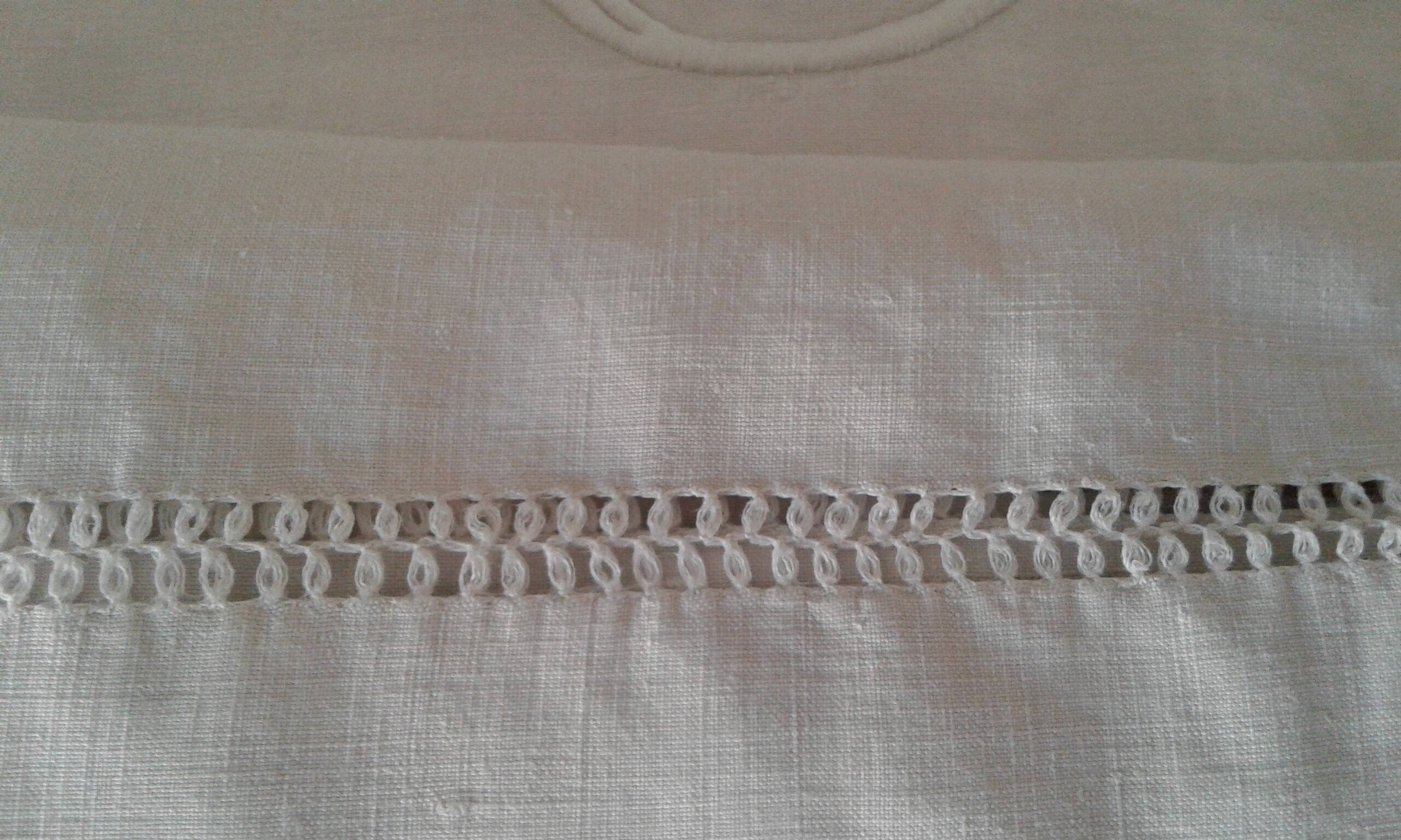 Old sheet .linen thread .large embroidery CD