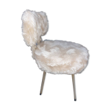 Chaise moumoute seventies blanc