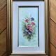 Very pretty framed watercolor bouquet of flowers Italy