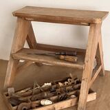 Step stool, small wooden workshop stepladder