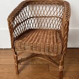 Children's armchair, woven wicker