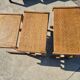 Set 3 nesting tables oak veneer 1970s brutalist