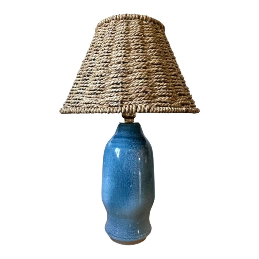 Lampe en céramique bleue