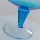 Vintage blue Murano glass bowl - Italy 1980s - Fenton dessert bowl on a pedestal