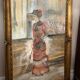 Large Framed Watercolor - An Elegant Woman - Signed 1900s