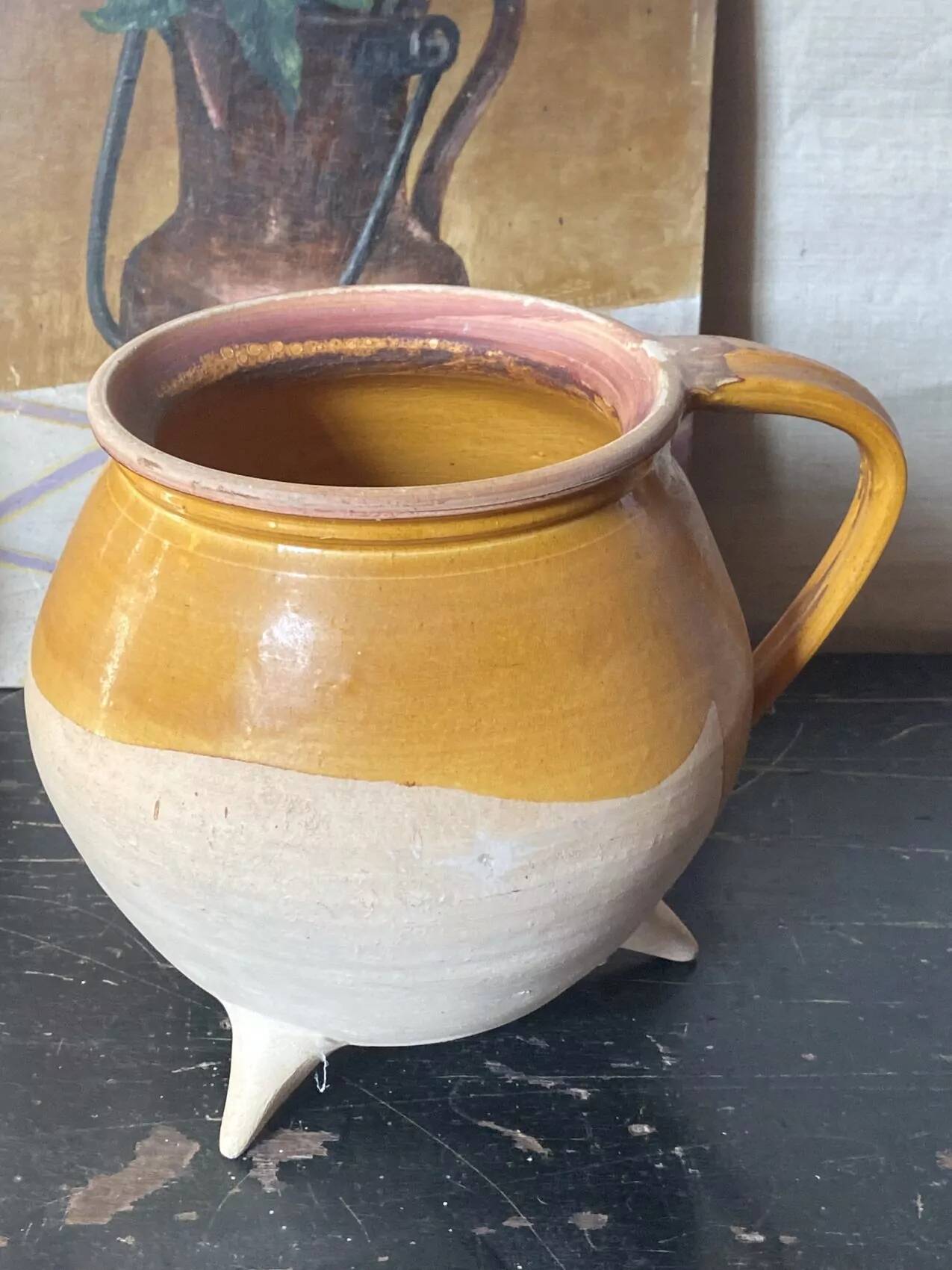 Cruche provençale en terre cuite vernissée, XXème siècle