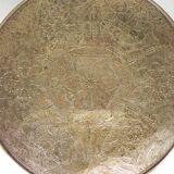 Table Art Déco avec plateau en laiton, Amsterdam School, années 1930