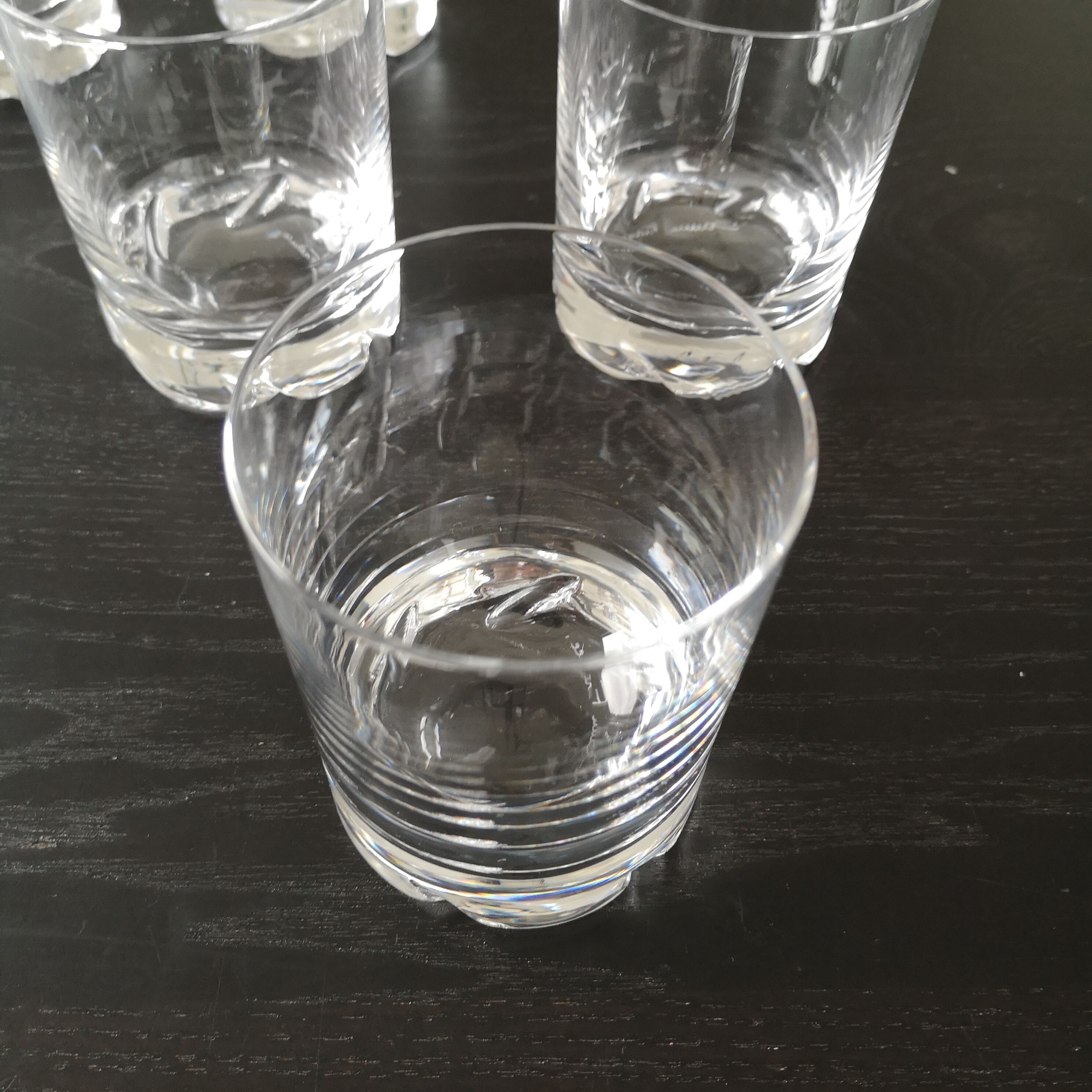 Set of 6 sober Daum crystal glasses