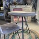 Table ronde bois pieds métal